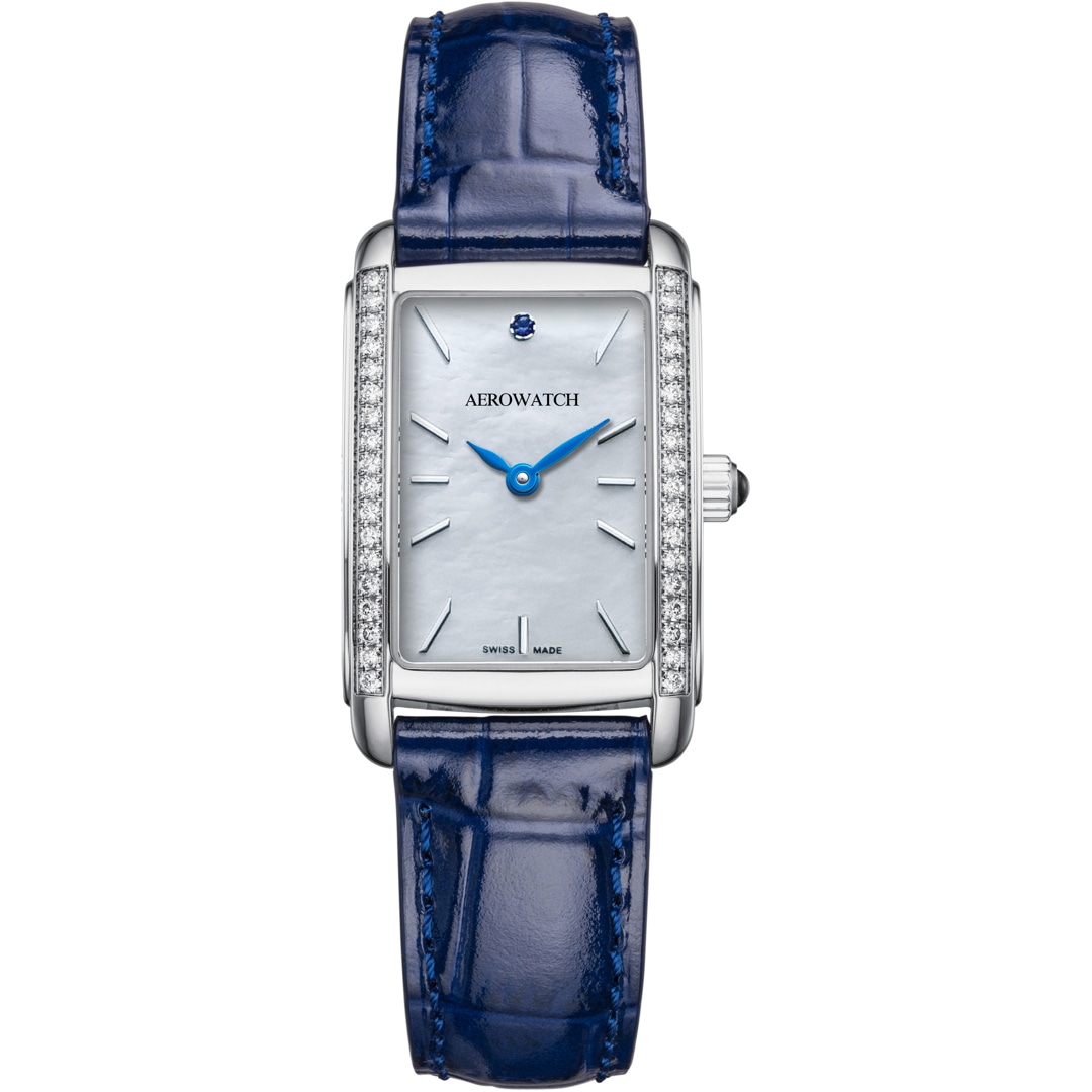 Aerowatch Mini Intuition Diamonds Leder blau