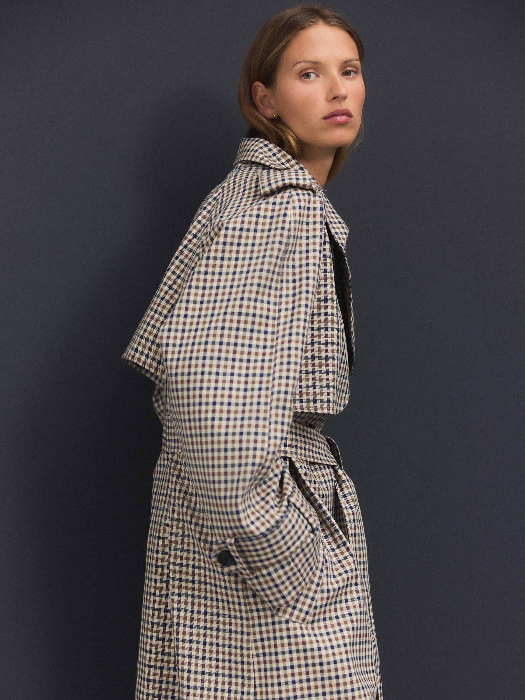 Neutraal geruit - Trenchcoat