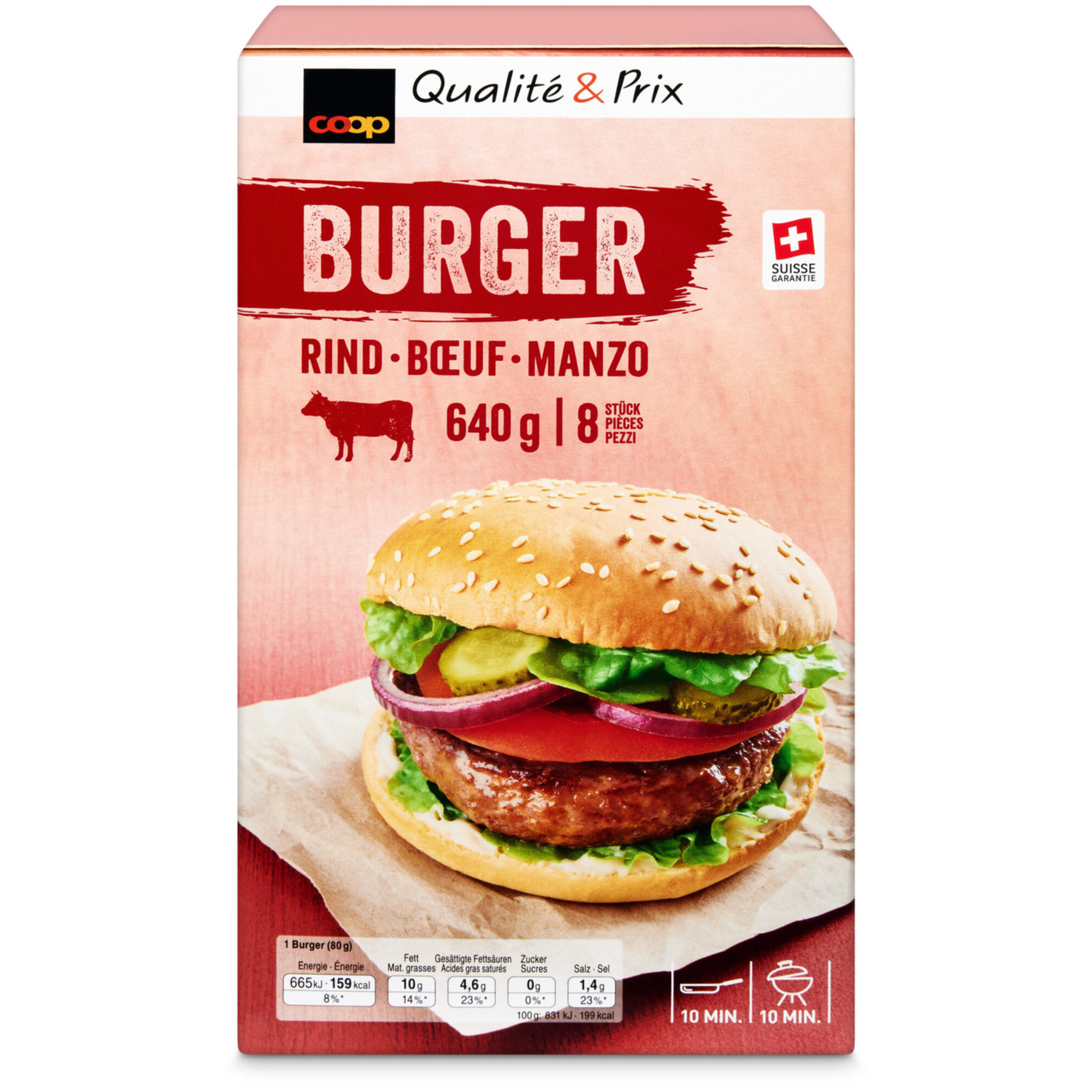 Rinds Hamburger 8x80g