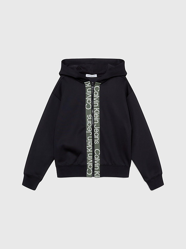 Moletom com zíper frontal e modelagem relaxada com logo