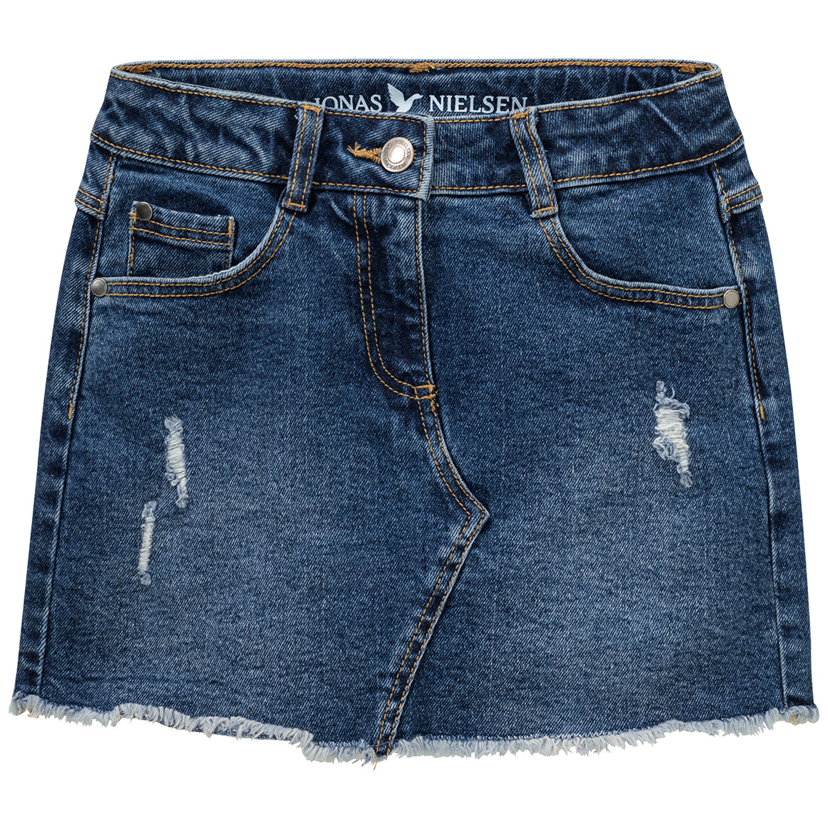 Jonas Nielsen Mädchen Jeansrock mit Used-Details blau