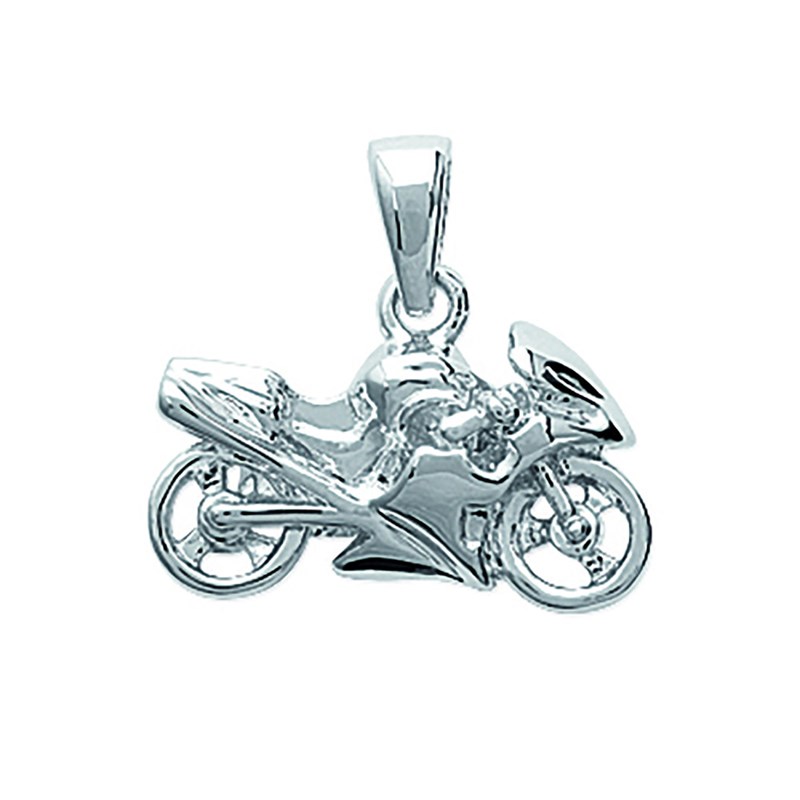 Pendentif Homme - Argent 925 - Moto - Longueur : 19mm - Hauteur : 17mm