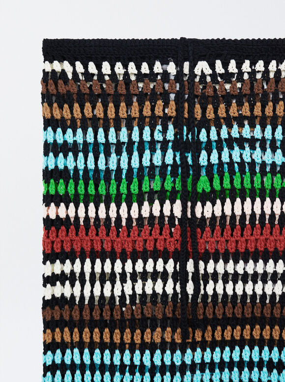Saia midi de crochê - Multicolorida