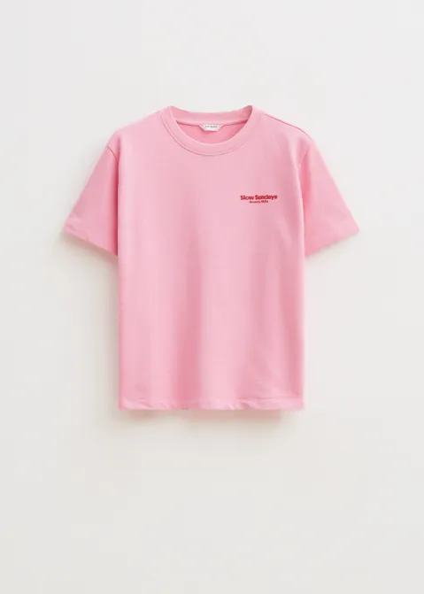 T-shirt met print los angeles roze (ROS)