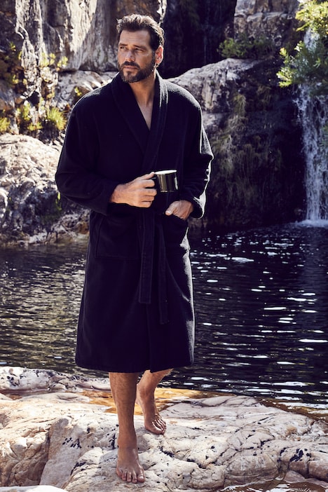 Bademantel, Homewear, Mikrofaser, Bindegürtel, bis 8XL