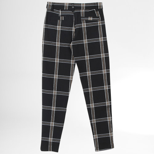 Pantalon A Carreaux Enfant 747-1 Noir
