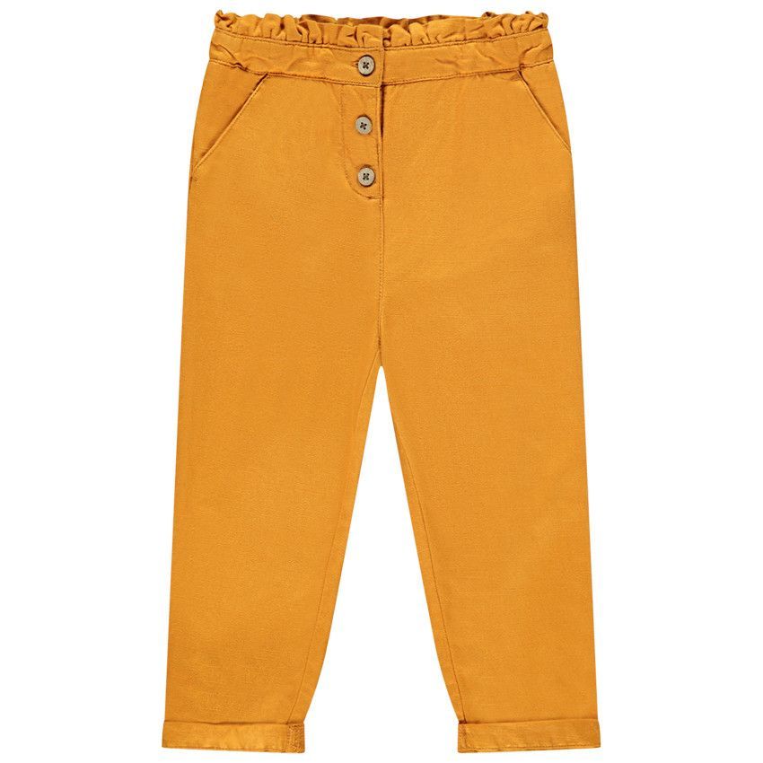 Pantalon style chino uni pour bébé fille - Moutarde