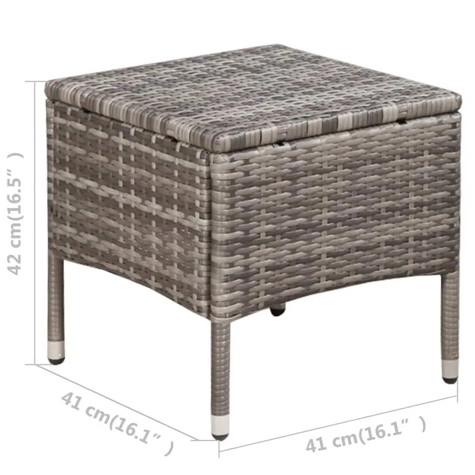vidaXL - Bistroset - Grijs - Poly rattan
