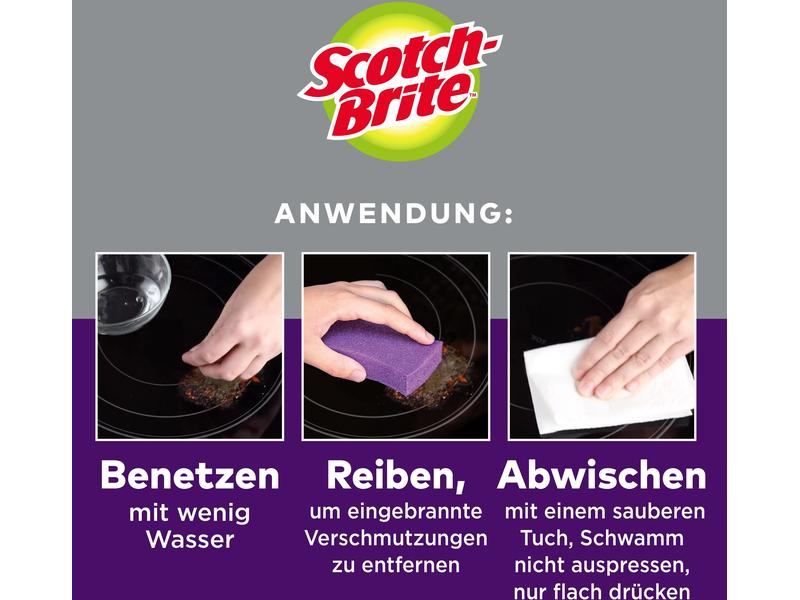 Scotch-Brite Schwamm 3M Scotch-Brite Glaskeramik 3 Stück Glaskeramik-Reinigungsschwämme