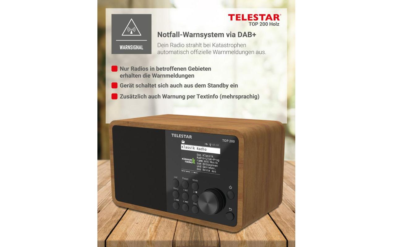 Internet Radio TOP 200 Braun/Holz<br>Mono-Radio mit DAB+/FM und Internetradio