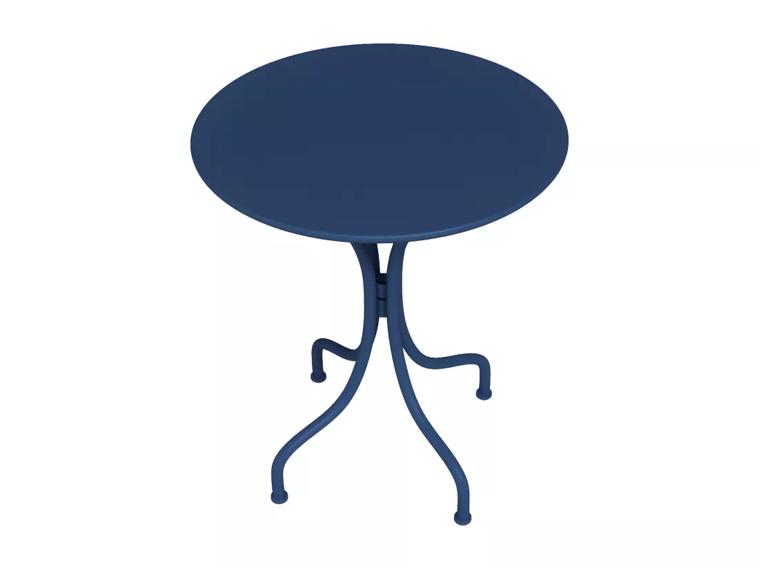 Table ronde de jardin D.60 cm en métal - Bleu nuit - MIRMANDE de MYLIA