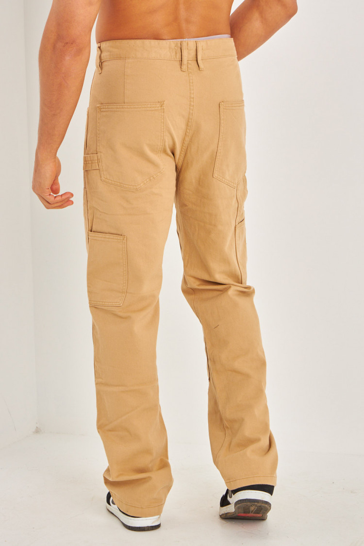 Jeans baggy poche cargo beige