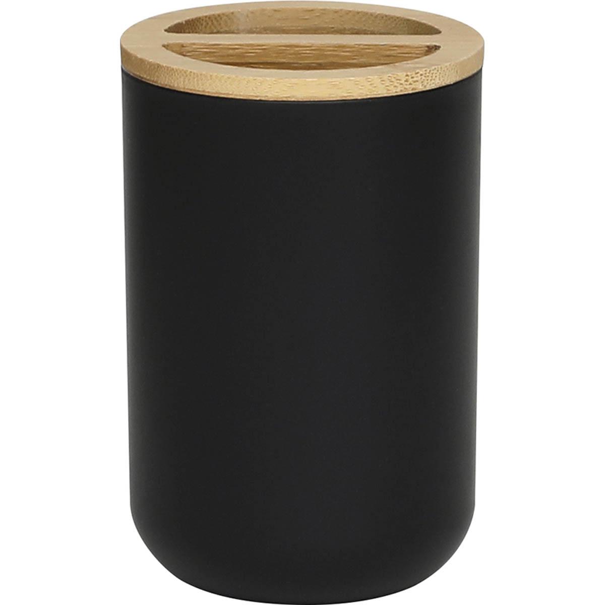 PORTE BROSSES A DENTS BAMBOU NOIR