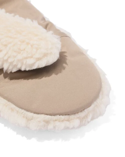 moufles teddy pour femmes crème