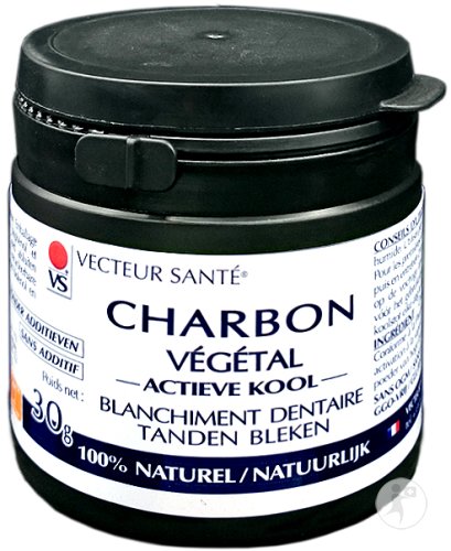 Vecteur Santé Charbon Végétal Blanchiment Dentaire 100% Naturel Poudre Pot 30g