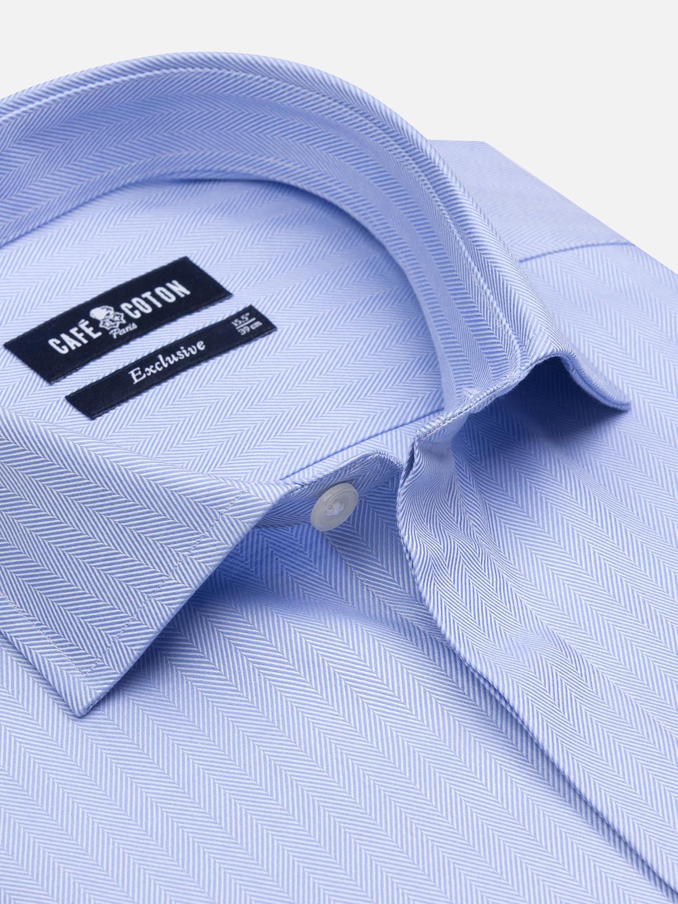 Chemise en chevron ciel   - Gorge cachée