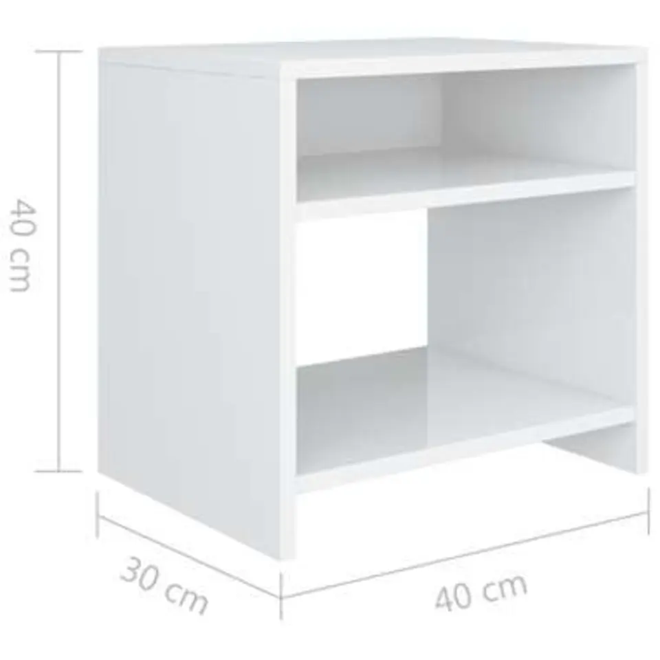 vidaXL - Nachtkastje - Wit - Bewerkt hout