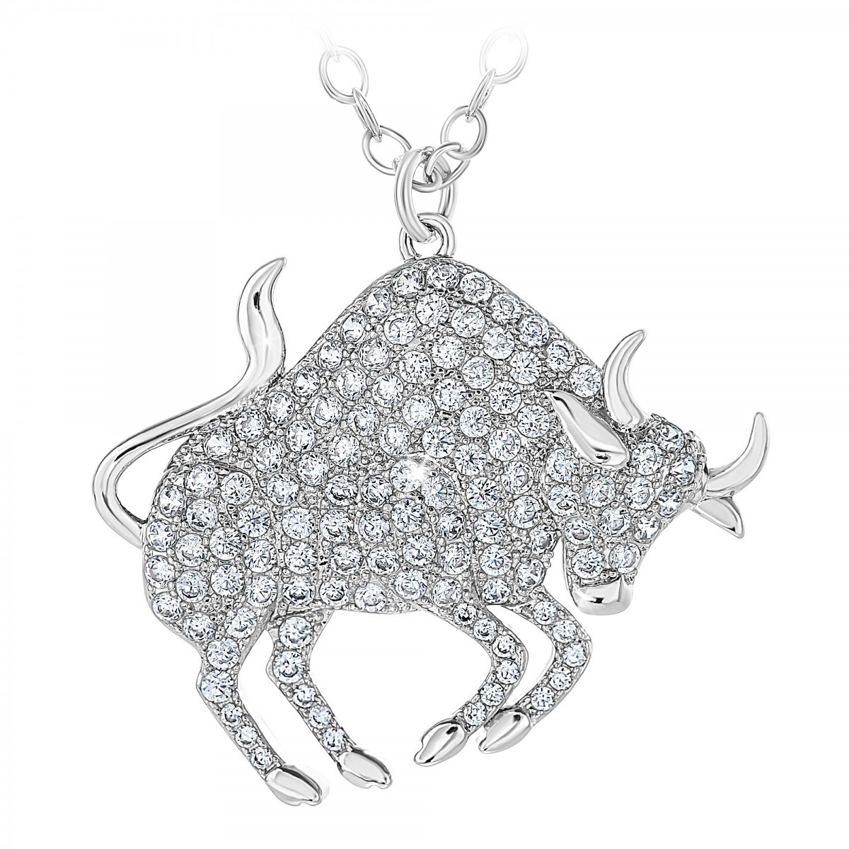 Collier signe astrologique taureau orné de Cristaux scintillants SC Crystal