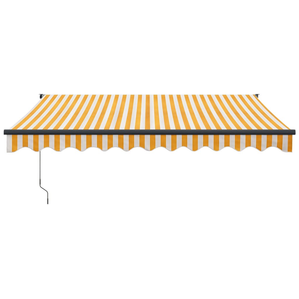Auvent rétractable automatique jaune et blanc 3,5x2,5 m