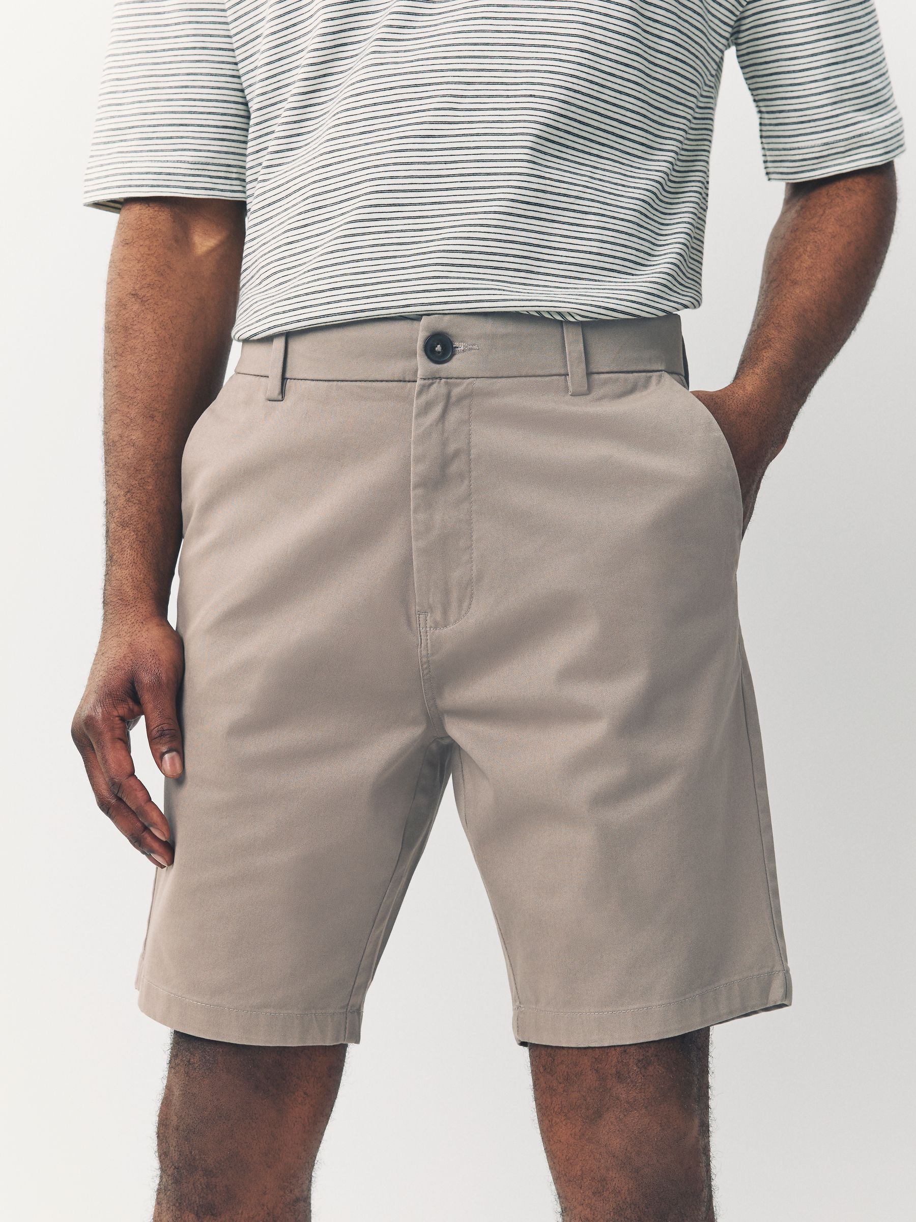 Zwart/vintage Blauw/Wit/Mushroom white - Straight fit - Set van 4 chinoshorts met stretch
