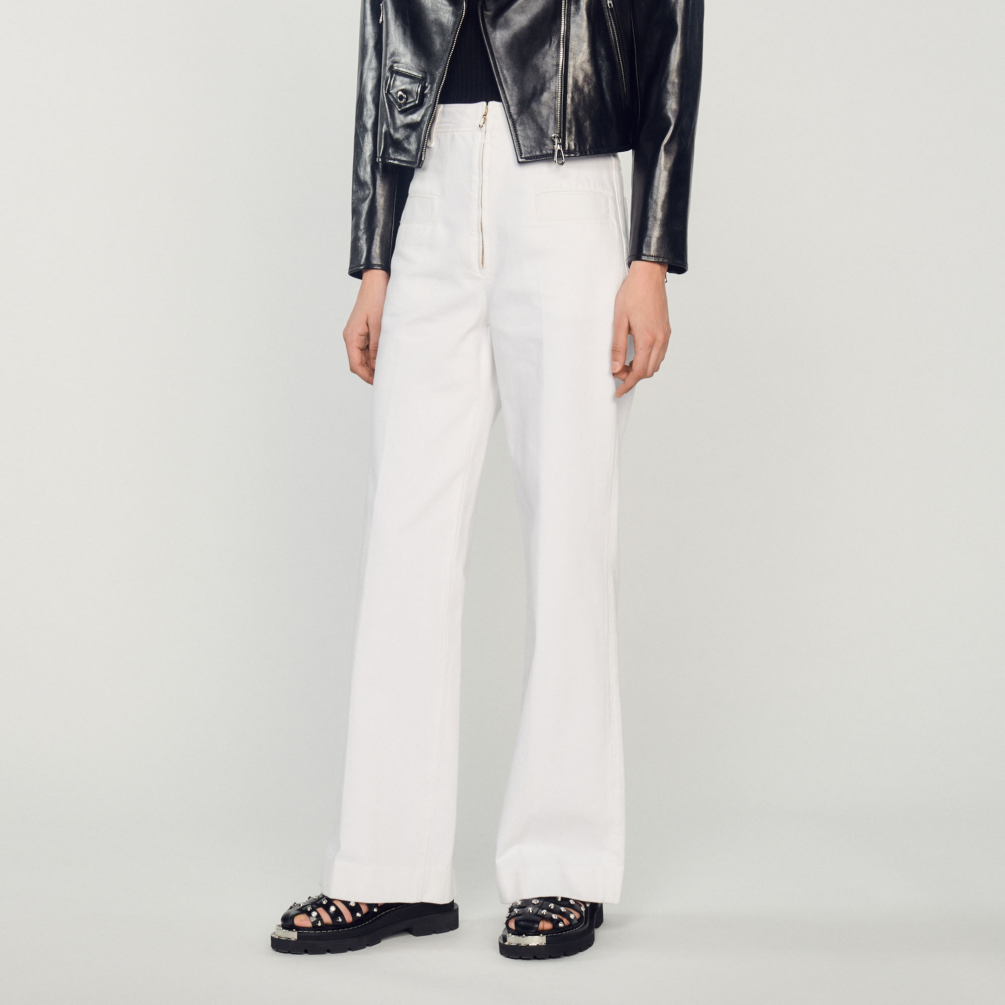 Pantalon large en toile