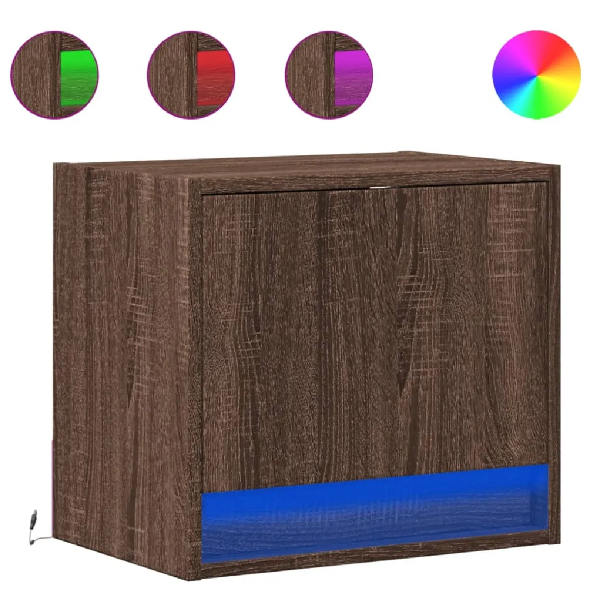 vidaXL Tables de chevet murales avec LED