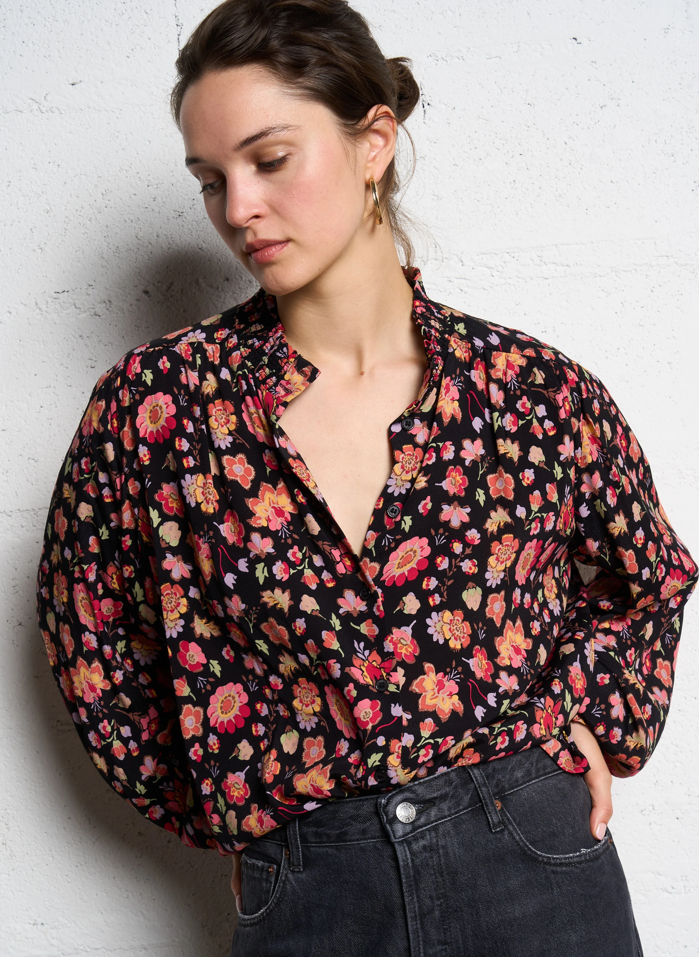 ELIZON - Chemise droite imprimé fleuri | Multicolore