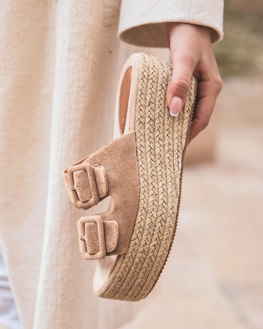 Sandale femme mule plateforme camel - Myriam