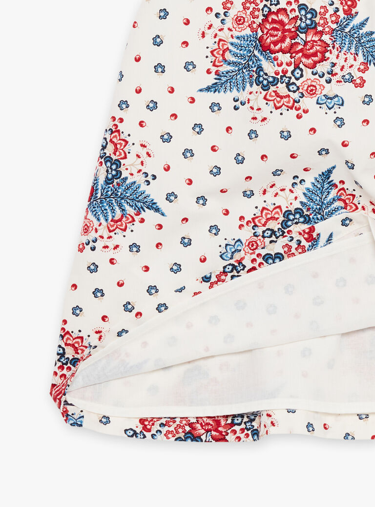 Robe écrue évasée à encolure carrée