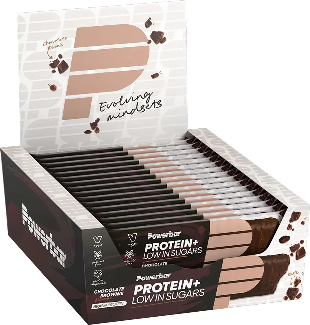 PowerBar Protein Plus Bar Low Sugar Repen Chocolade Brownie 16 stuks