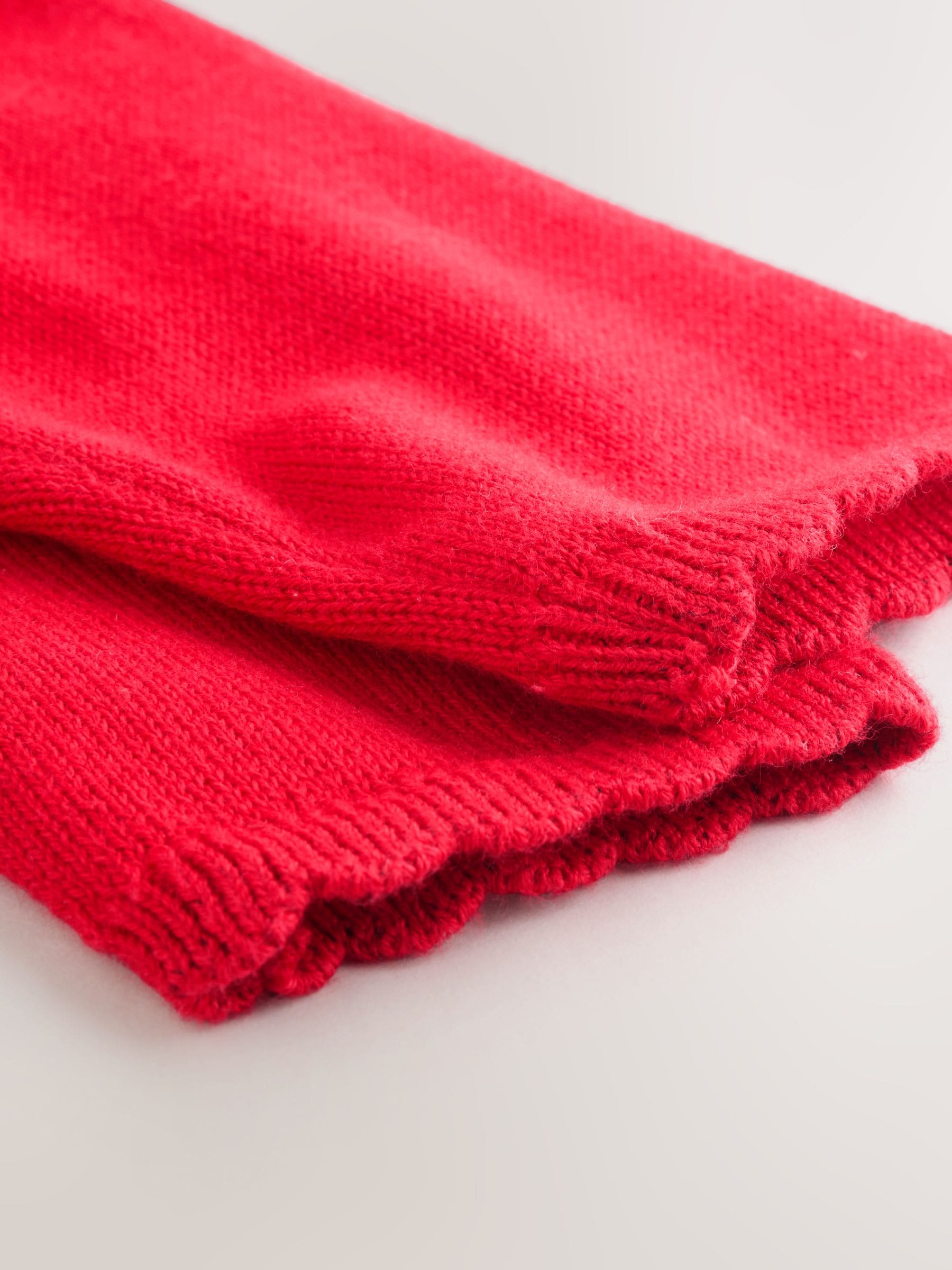 Rood - Twofer Gebreide Mesh Baby Jurk en Panty's 2 Pieces Set (0mths-2yrs)