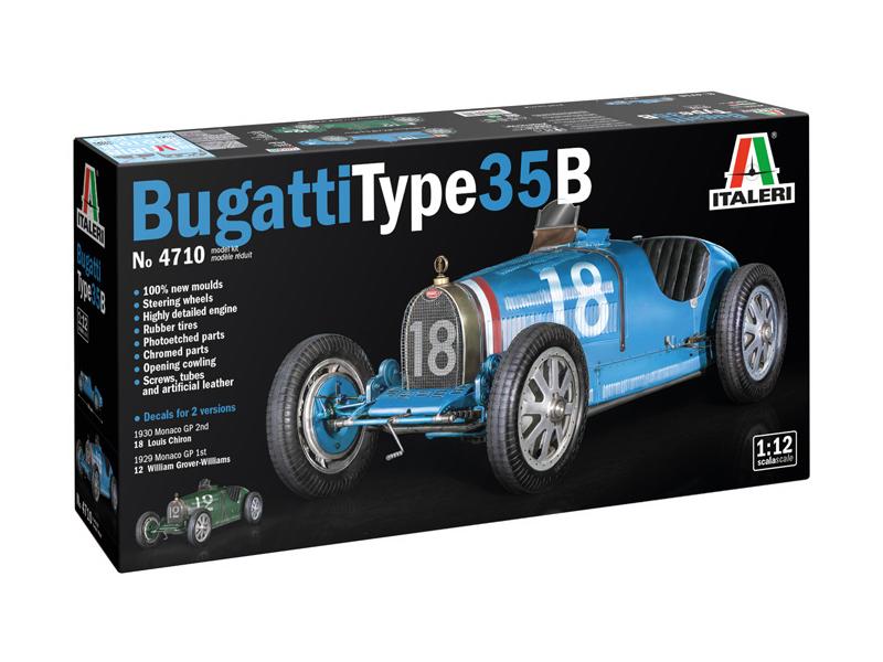 Italeri Bausatz Bugatti Type 35B 1:12 Detailgetreuer Bugatti Rennwagen Modellbausatz