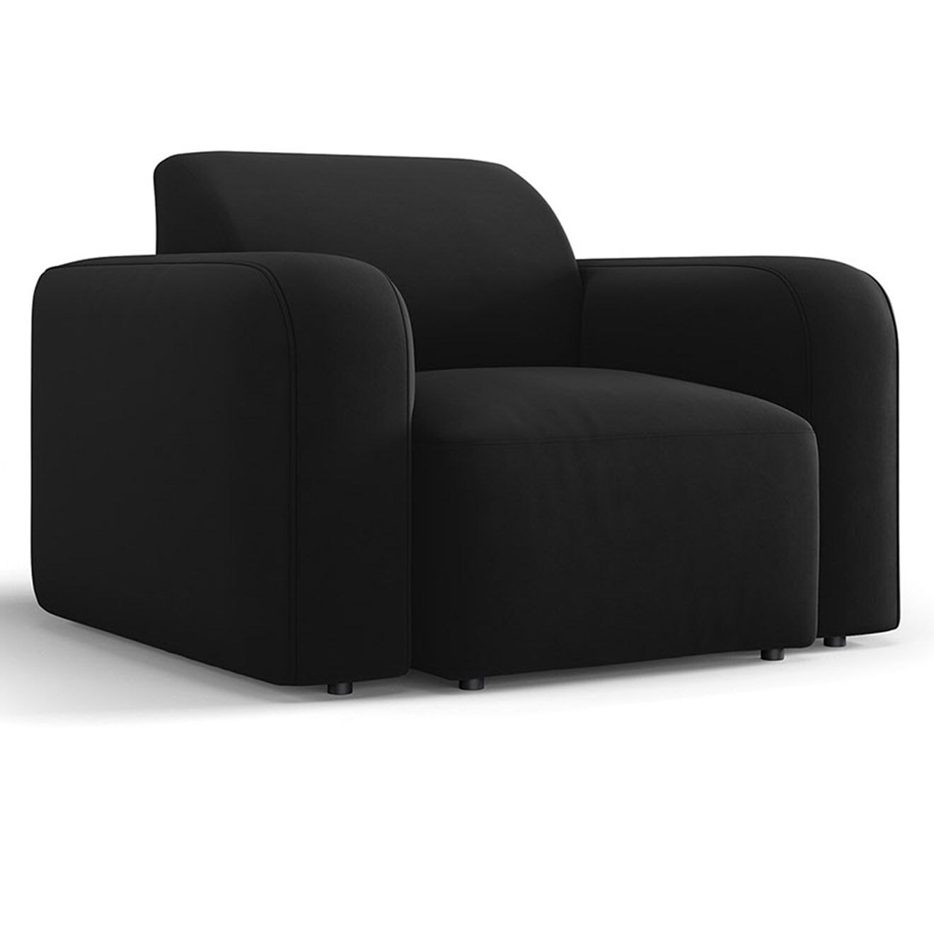 Mazzini Sofas Fauteuil Velours Jasmin noir - 105x95x72 cm