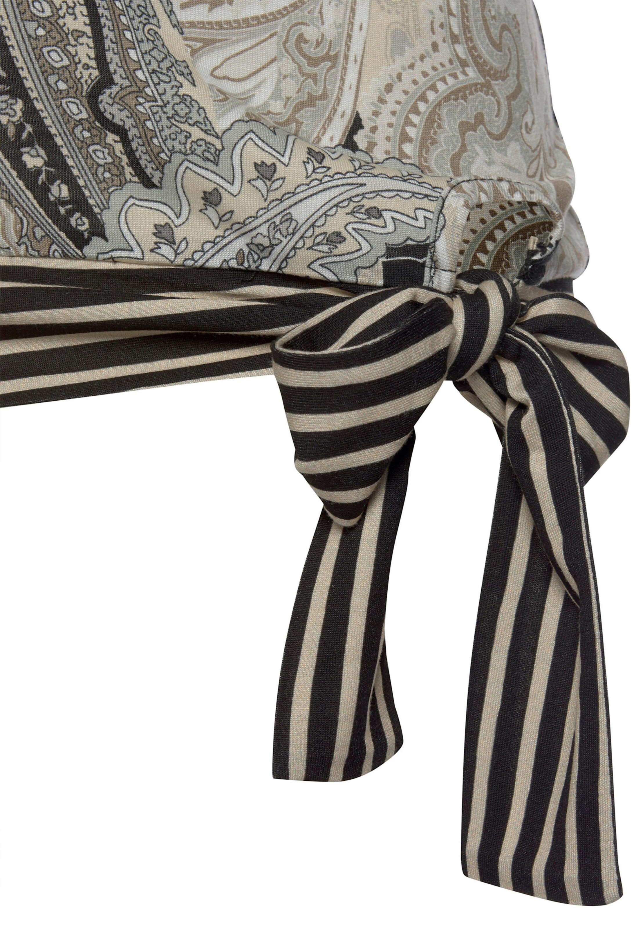 LASCANA Kurzarmshirt in schwarz-taupe-bedruckt