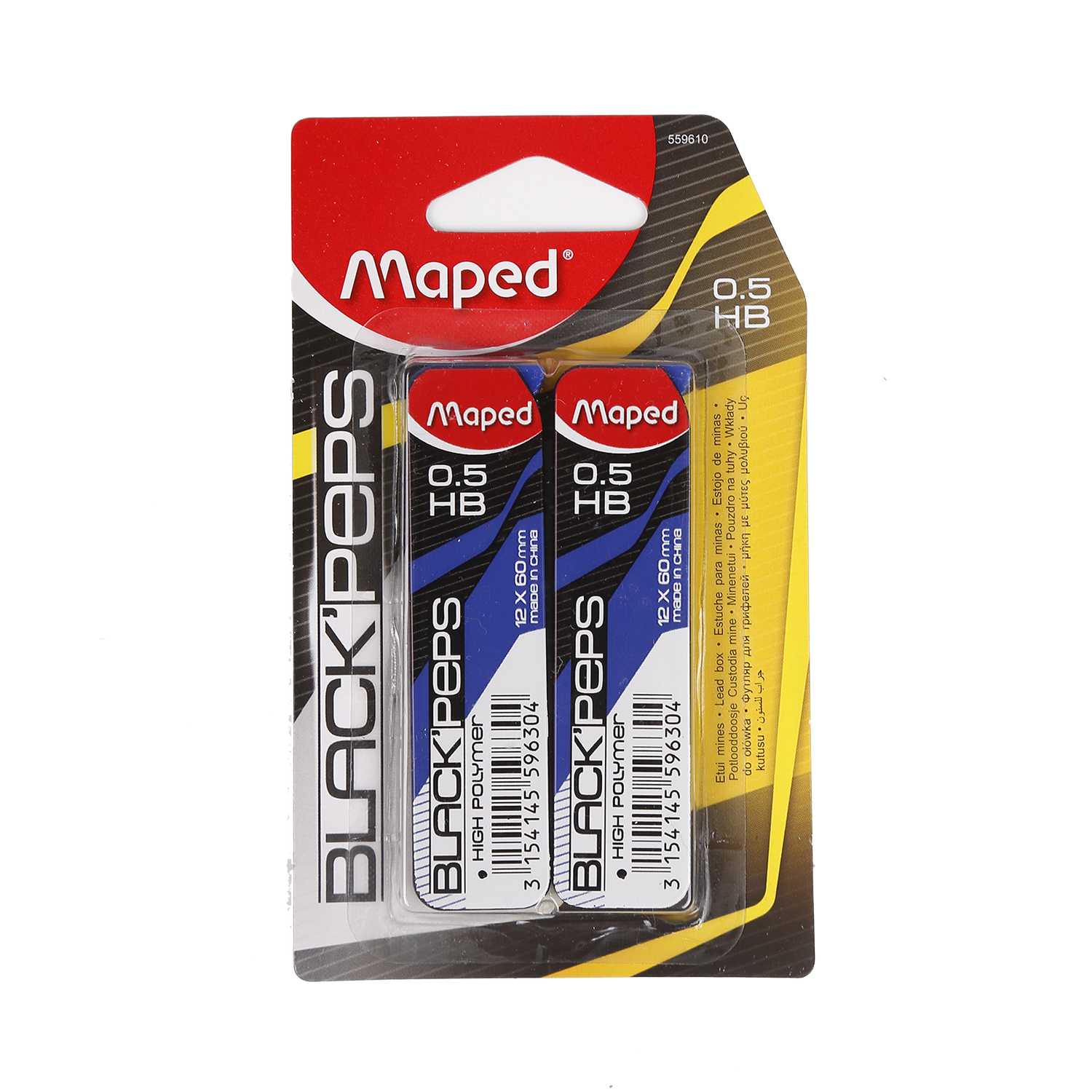 Maped Black'Peps Ersatzminen für Druckbleistift HB 0,5mm 12er