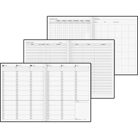 BRUNNEN Wochenkalender Lehrerkalender 2020/2021 Überformat A4 23 x 29,7 cm, schwarz