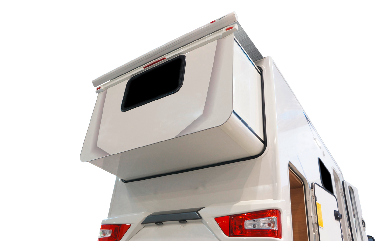 Fiamma Wandmarkise Slide Out 170 cm für mobile Fahrzeugwände (Polar White / Royal Grey)