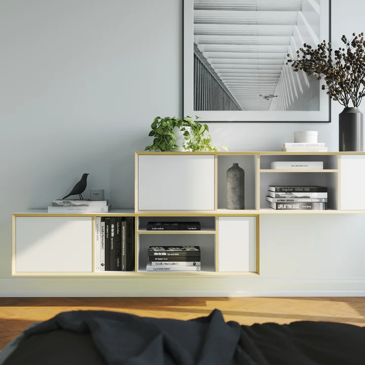 Müller Small Living - Vertiko Wide Sideboard, Two, CPL weiss / Birke