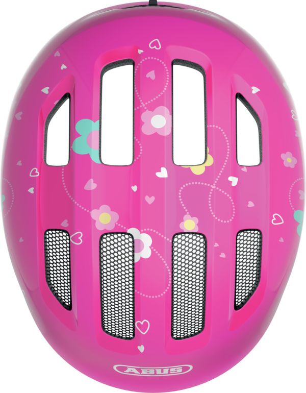 Abus Smiley 3.0 Cykelhjelm, Pink Butterfly Shiny