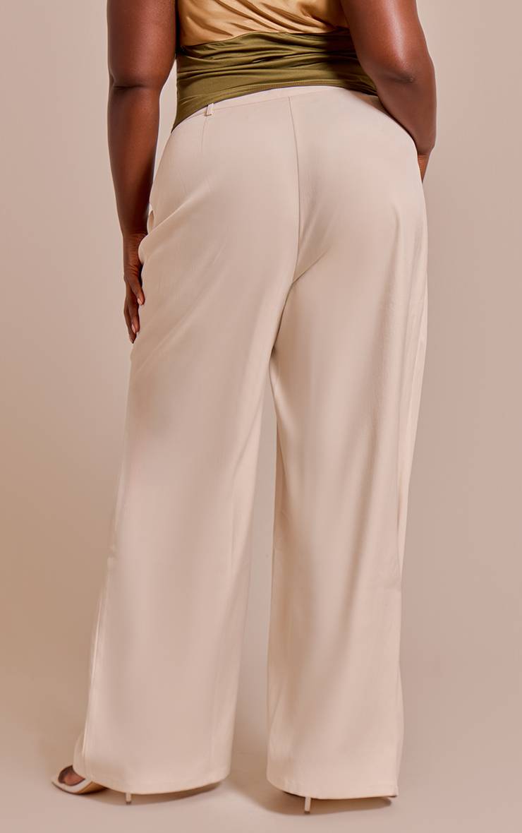 Gris Pierre Pantalon Grande Taille Tissé À Devant Croisé