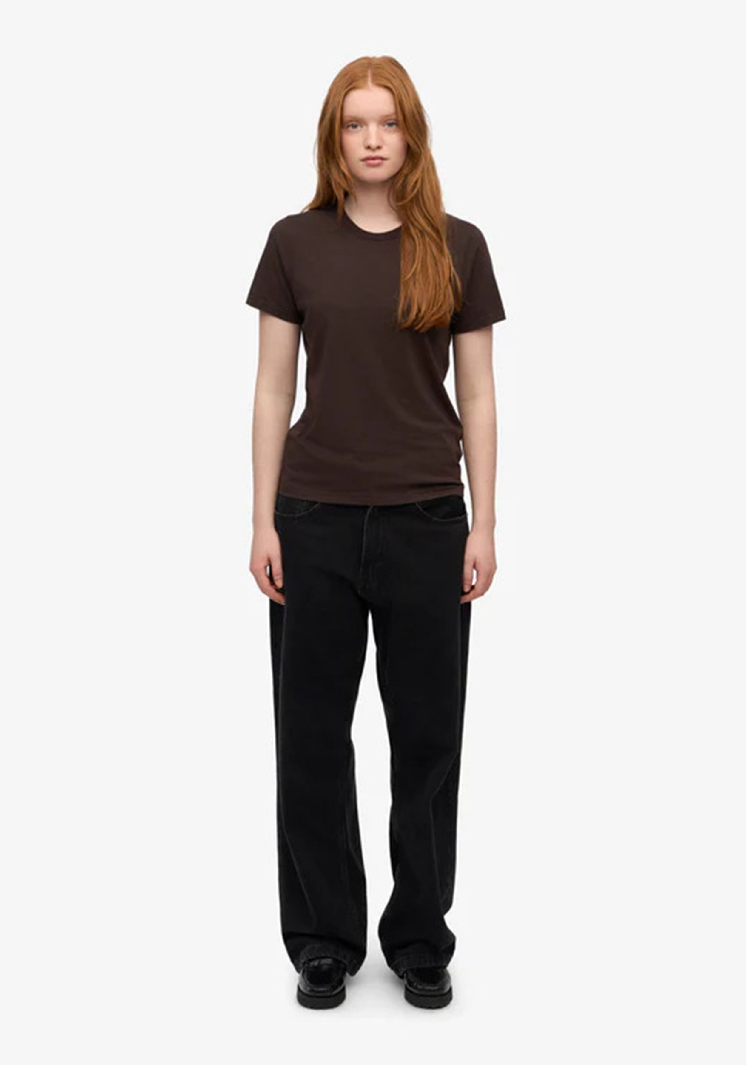 Colorful Standard Damen-T-Shirt Coffee Brown
