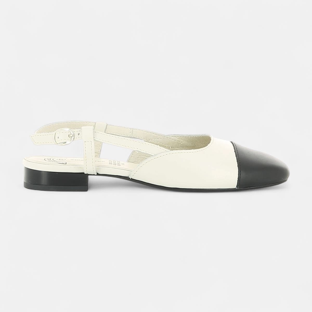 Escarpins avec bride arrière Femme en cuir beige