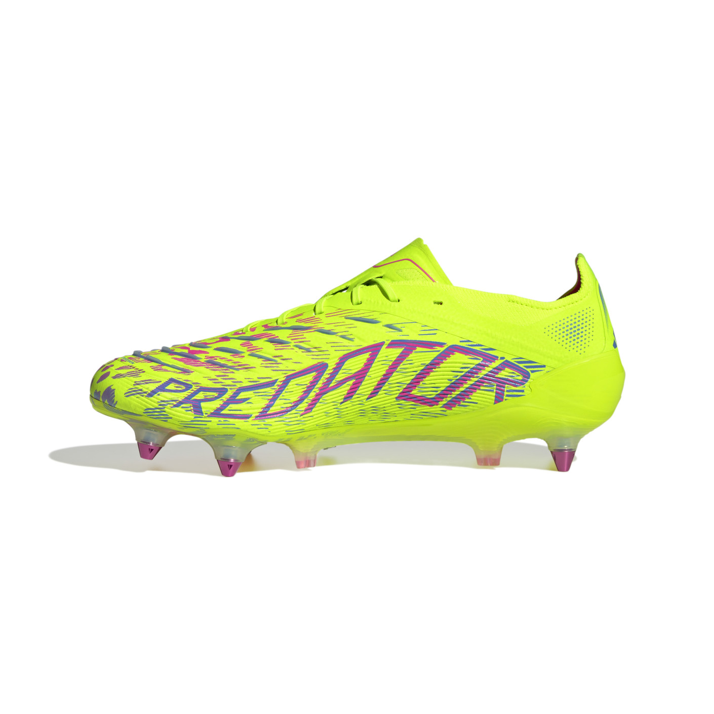 Adidas Predator Elite IJzeren-Nop Voetbalschoenen (SG) Neongeel Blauw Roze