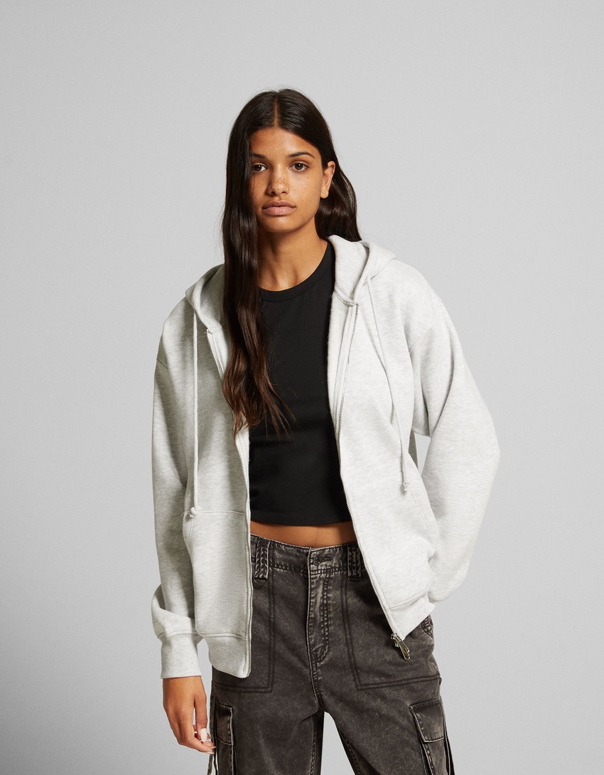 Moletom com zíper oversized