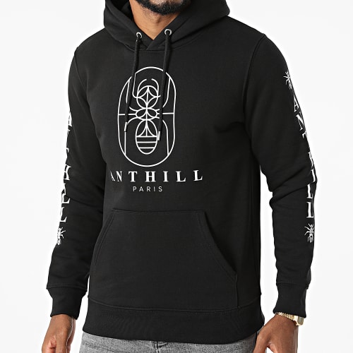 Sweat Capuche Outline Noir Blanc