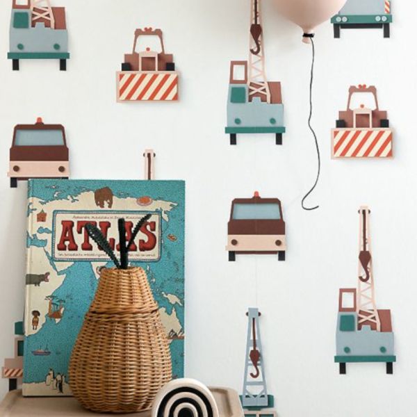 Studio Ditte Kraanwagen behang Licht Grijs