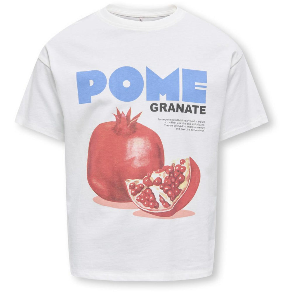 Køb kids ONLY Cloud Dancer Pomegranate Phoebe Life Loose Fresh T-Shirt