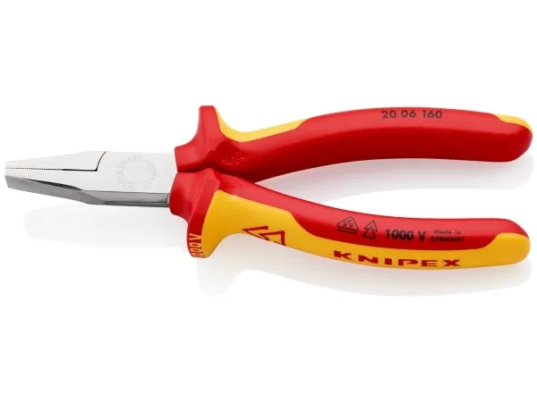 Knipex 20 06 160, Nåletang, Krom-vanadium-stål, Plast, Orange, Rød, 160 mm, 176 g