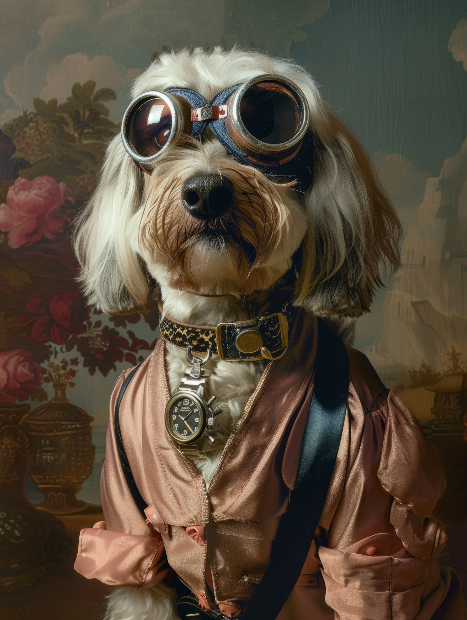 Canvas schilderij van een Lhasa Apso 80x120 cm