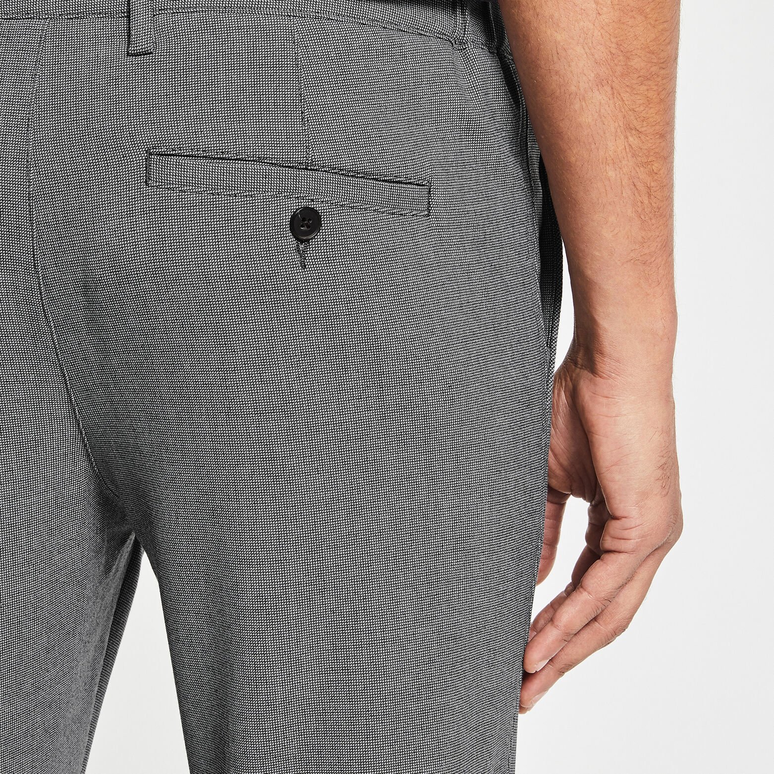 Pantalon chino slim elastiqué reliefé Gris clair